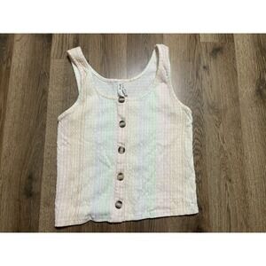 Mudd Tank Top, Women's Size Medium, Multicolor, Button Up, Sleeveless